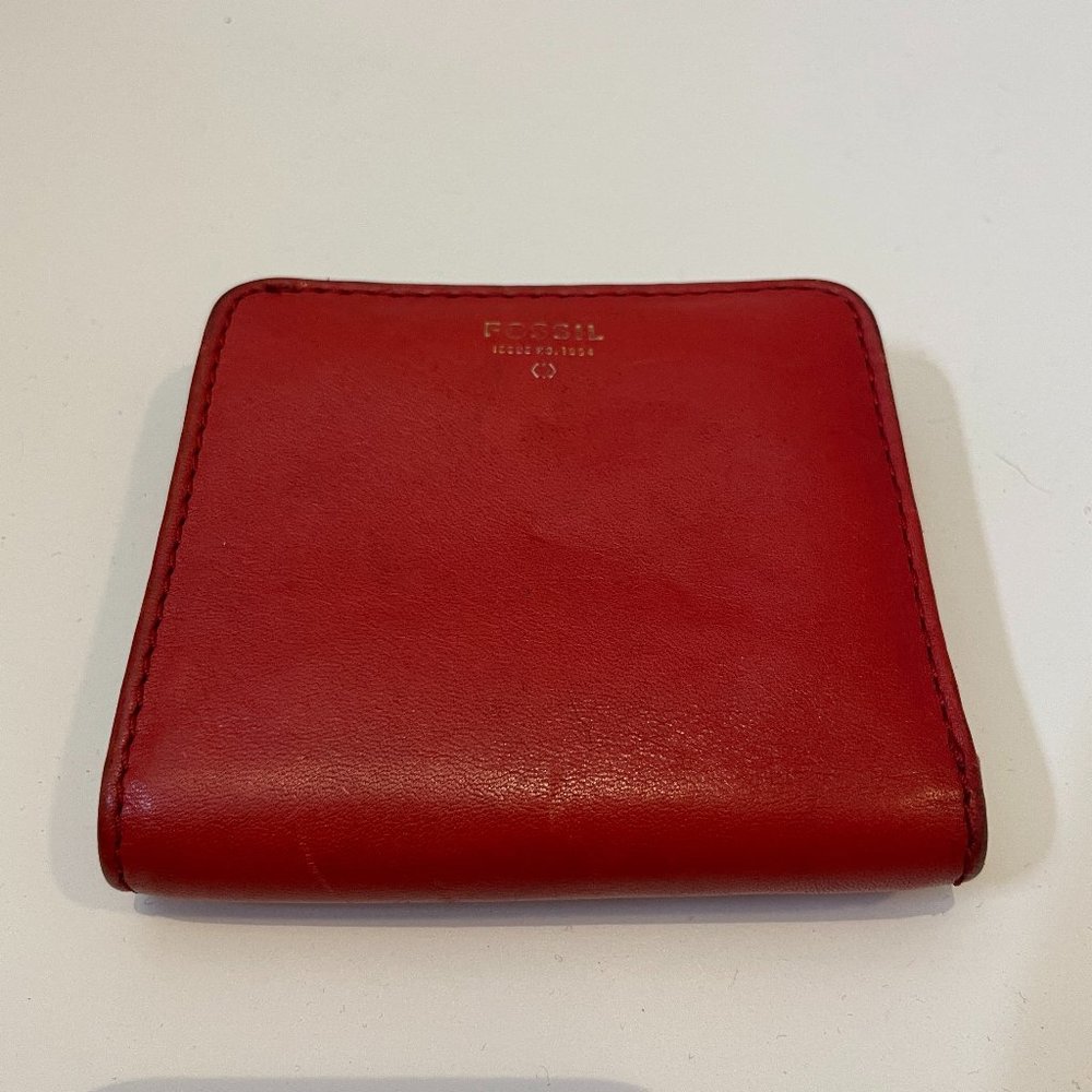 Red Compact Fossil Wallet